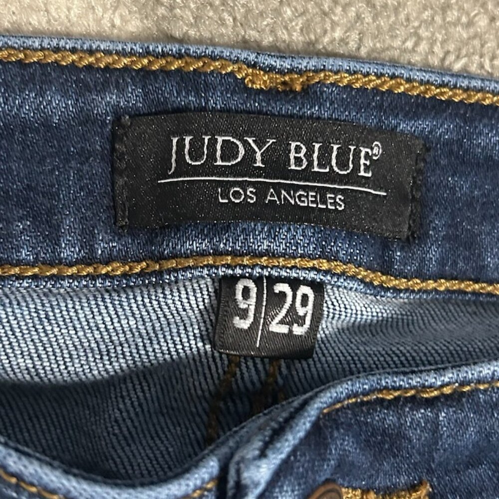 Judy Blue‎ Los Angeles Raw Hem Cropped Skinny Jeans Women's Size 9/29 - Picture 8 of 9